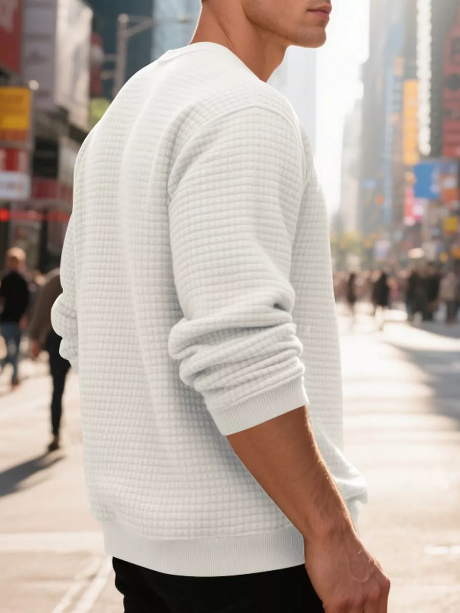Khaki regular sweatshirt with crew neck