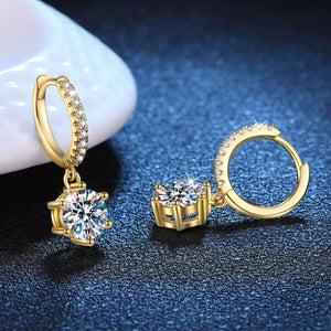 rose gold earrings with drop and latch back
