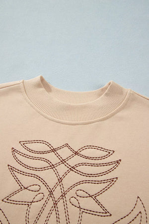 western sweatshirt in Tan with crew neck
