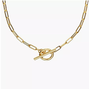 gold with necklace with chain link