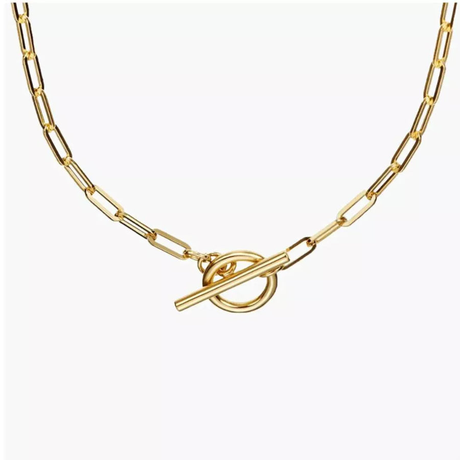 gold with necklace with chain link