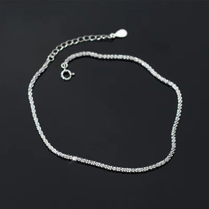 silver bracelet with wrist-length and lobster clasp
