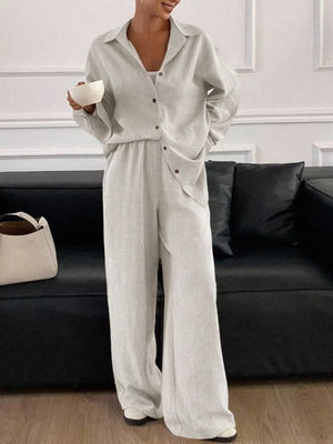 100% polyester Care instructions: Machine wash cold two-piece set in Pink with relaxed silhouette