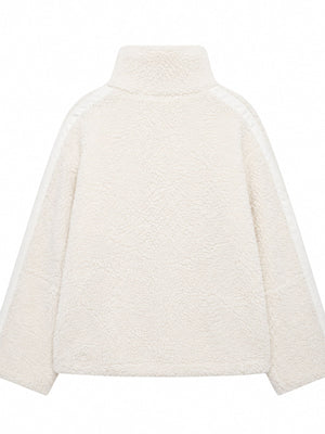 sherpa jacket in Khaki-Ribbed