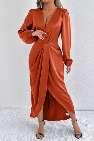 Moss midi dress with midi and wrap