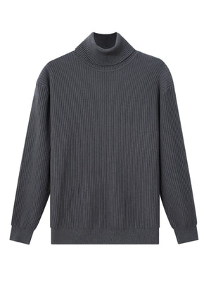 Light Gray turtleneck sweater with stretch and long sleeve
