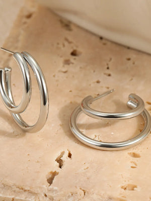 gold earrings with mini and snap