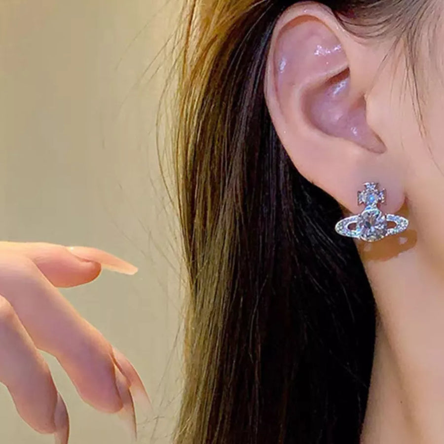 silver earrings with 0.8 inches and post-back