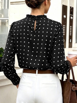 black blouse with slightly stretchy and long sleeve
