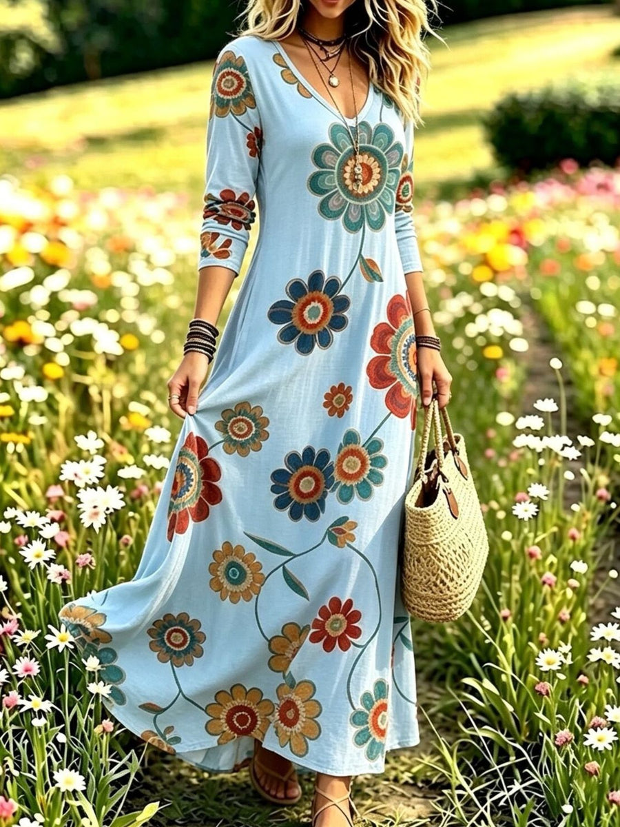 Dusty Pink maxi dress with unlined and long sleeve