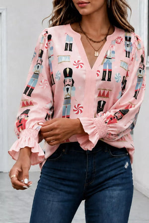 Blush Pink blouse with hip-length and pullover