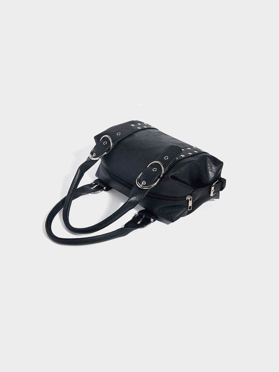 black with handbag with studded