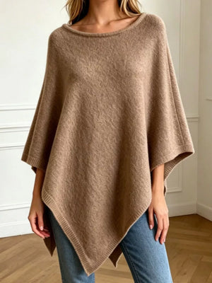 black poncho with stretch and dolman sleeve