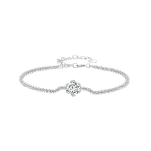 925 Sterling Silver Zircon Bracelet in clear with zircon stone
