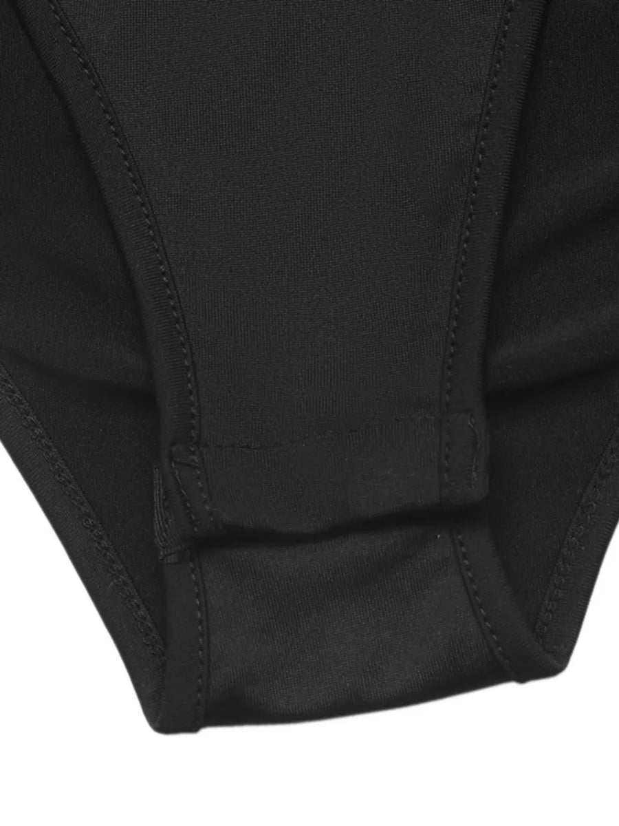 Black seamless thong bodysuit