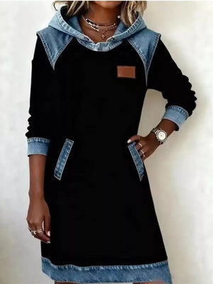 95%cotton, 5%spandex Care instructions: Machine wash cold sweatshirt dress in Light Gray with relaxed silhouette