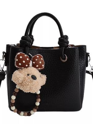 Black structured crossbody bag with N/A