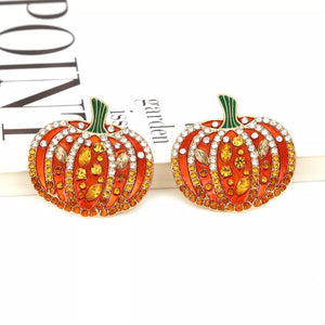 orange earrings with motif and not applicable