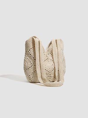 handbag featuring geometric in Beige with Polyester Imported Size & texture