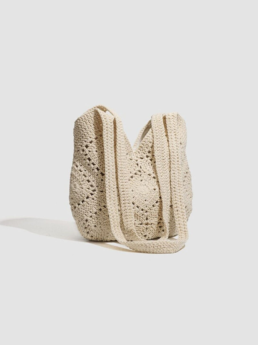 handbag featuring geometric in Beige with Polyester Imported Size & texture