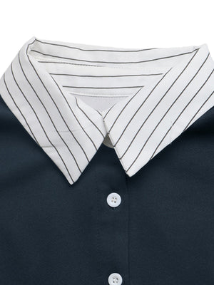 navy blue relaxed sweatshirt with collared