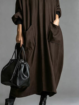 95% polyester, 5% spandex Care instructions: Machine wash cold midi dress in Pink with oversized silhouette