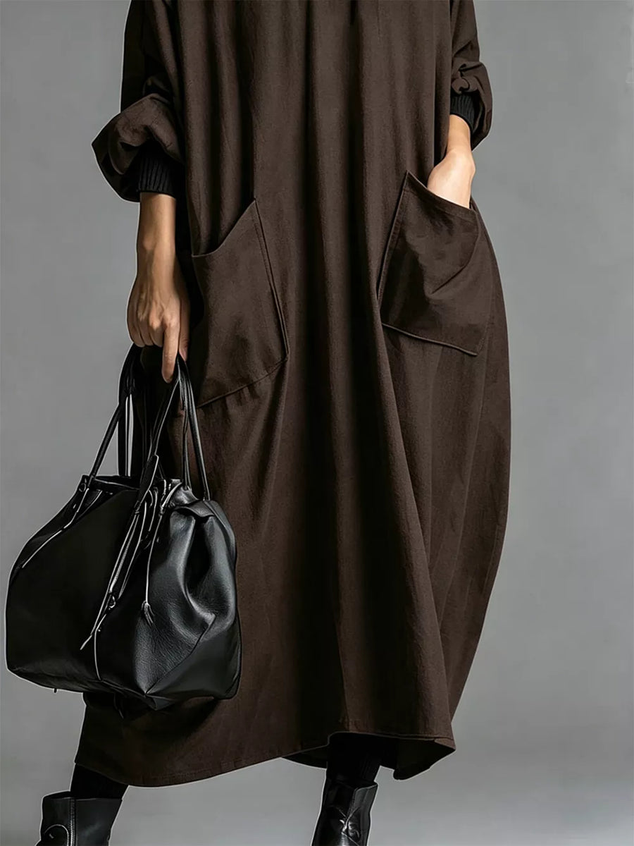95% polyester, 5% spandex Care instructions: Machine wash cold midi dress in Pink with oversized silhouette