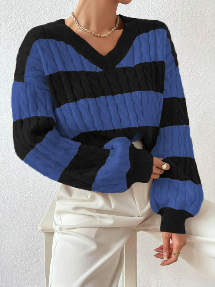Khaki v-neck sweater with hip-length and pullover