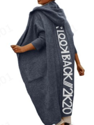 streetwear cardigan in Dark Gray with hooded