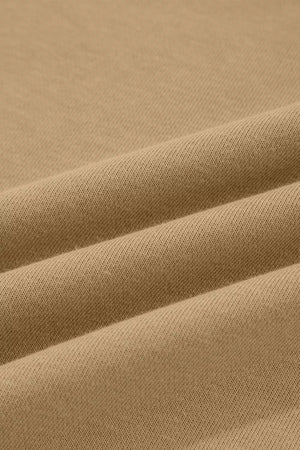 sweatshirt in camel with crew neck and long sleeve