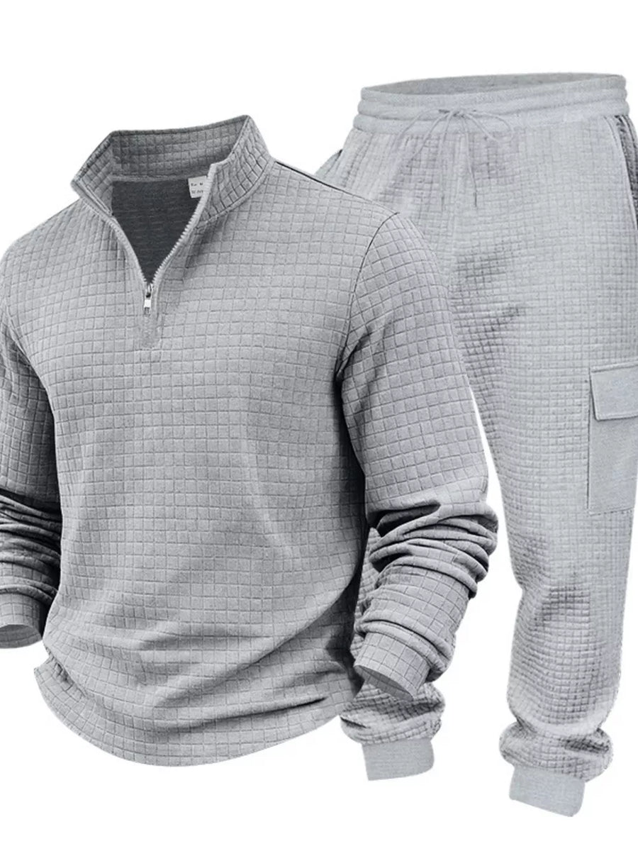 athleisure lounge set in Army Green with mock neck