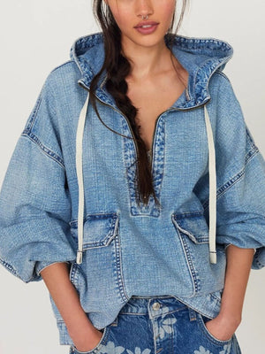 Navy relaxed hoodie with hooded