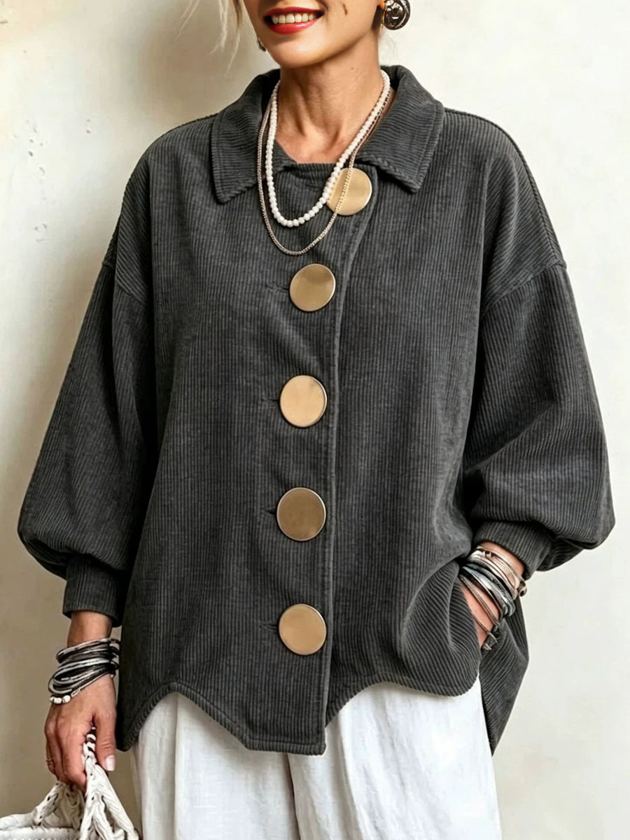 100% polyester Care instructions: Machine wash cold jacket in Gray with oversized silhouette
