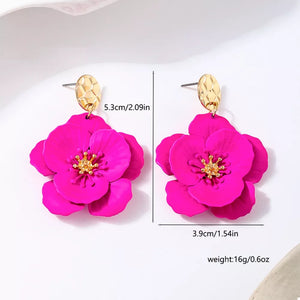 fuchsia earrings with 2.1 inches and post-back