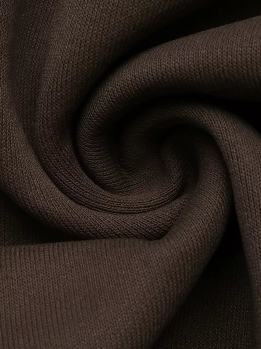 sweatshirt in Coffee Brown with buttoned and hip-length