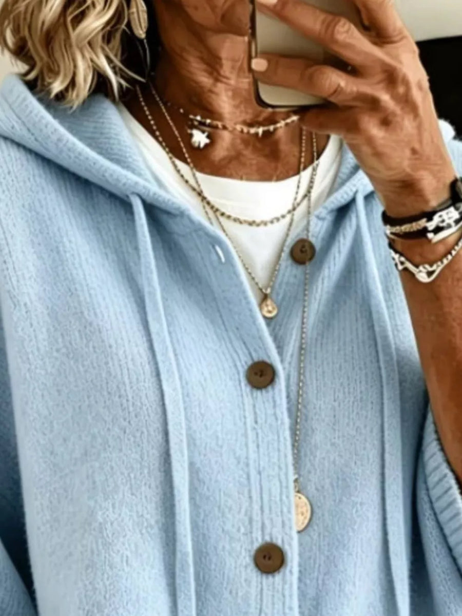 Black relaxed cardigan with hooded