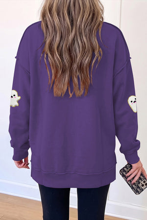 Mauve tunic with tunic-length and pullover