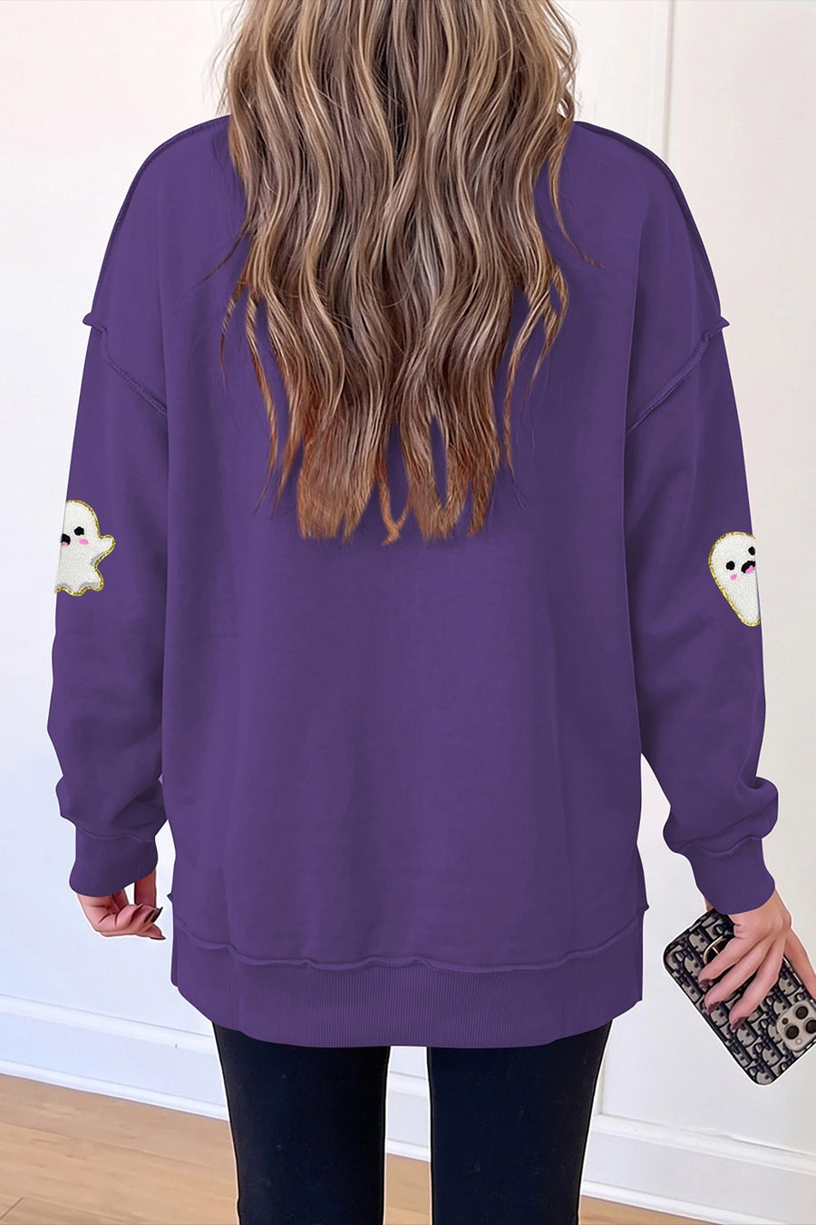Mauve tunic with tunic-length and pullover