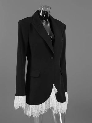 black blazer with buttoned and long sleeve