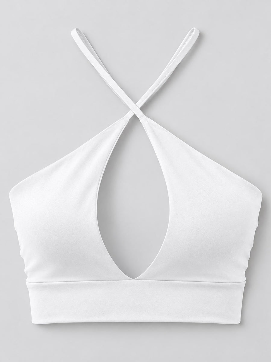 modern halter top in Dragon Fruit with halter