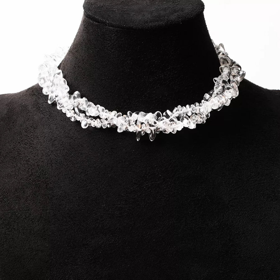 Irregular Glass 18k Gold-plated Choker Necklace option 5