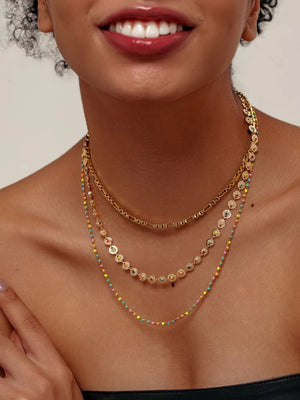 necklace in gold featuring layered design and layered fit