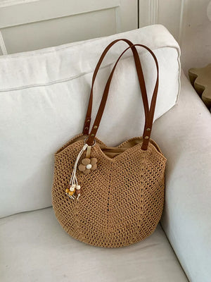 shoulder bag featuring chevron in tan with Polyester Imported Size & texture