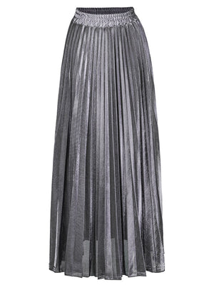 maxi skirt in Elegant Gold with pleated and maxi