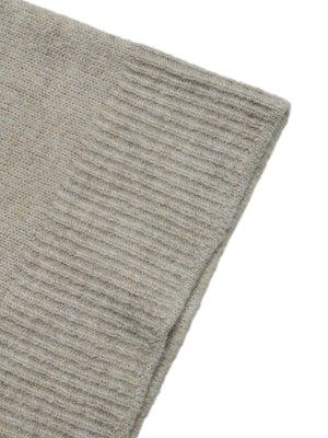 Beige relaxed crewneck sweater with crew neck