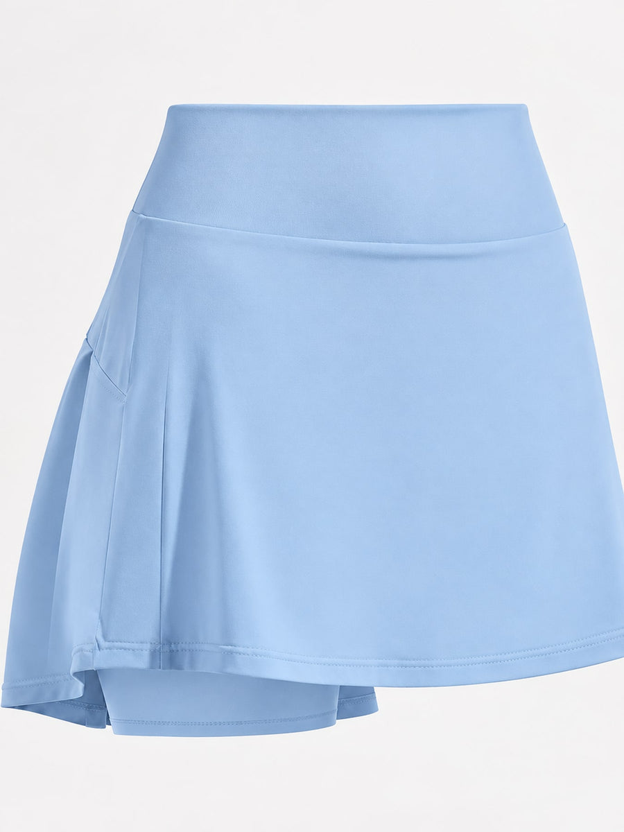 High-Waisted Pleated Active Skirt in White
