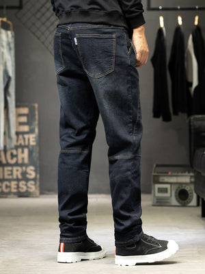 100% cotton Care instructions: Machine wash cold jeans in dark wash blue with slim silhouette
