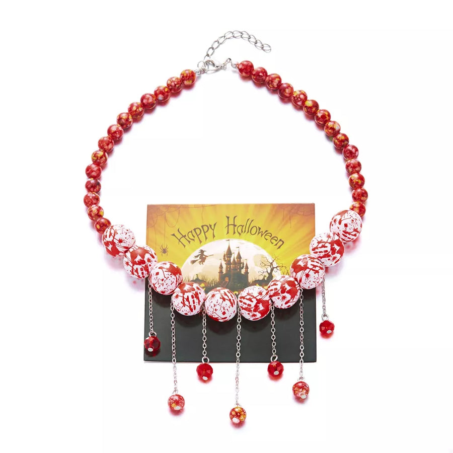 red necklace with choker and clasp