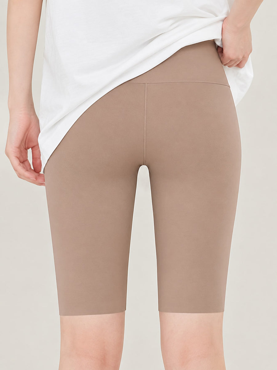 Dark Coffee bike shorts with bermuda and elastic