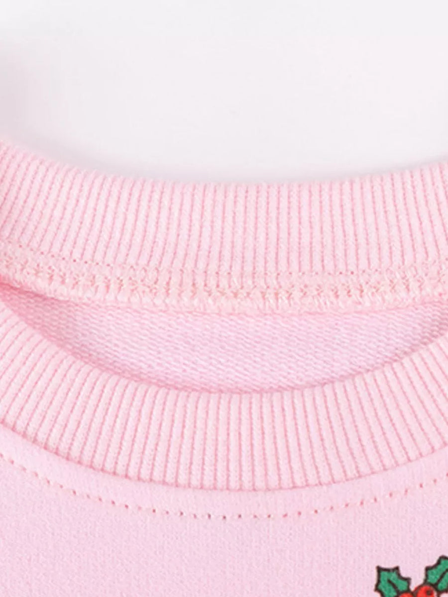 90% cotton, 10% polyester Care instructions: Machine wash cold sweatshirt in Blush Pink with relaxed silhouette